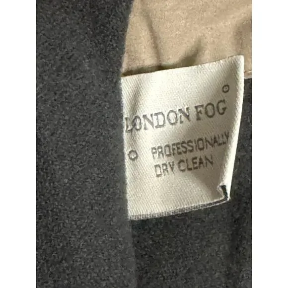 London Fog Double Breasted Trench Coat Men's Size 42 Short Belted Grayish-Tan - Picture 8 of 9